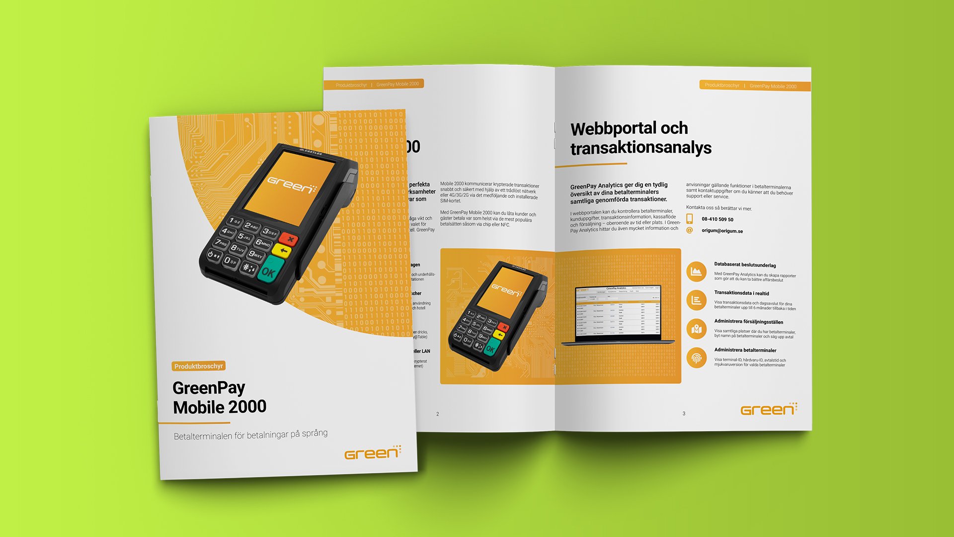 Bild på produktbroschyr för GreenPay Mobile 2000