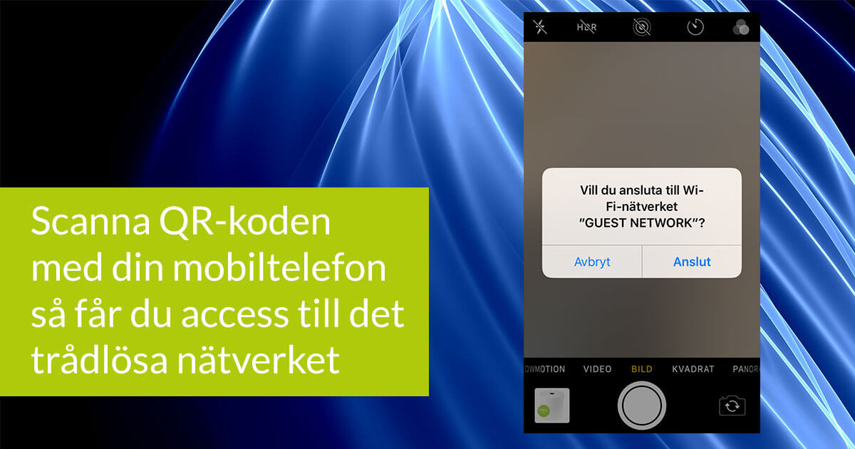 Anslut till trådlöst nätverk via en QR-kod
