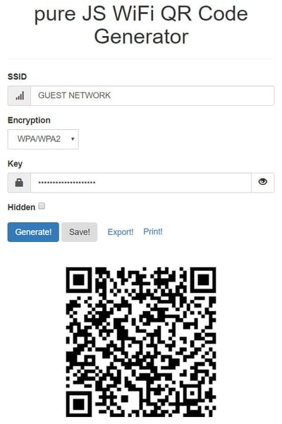 Exempel på QR-kod-generator (QiFi)