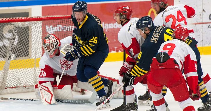 Wings hockey in action