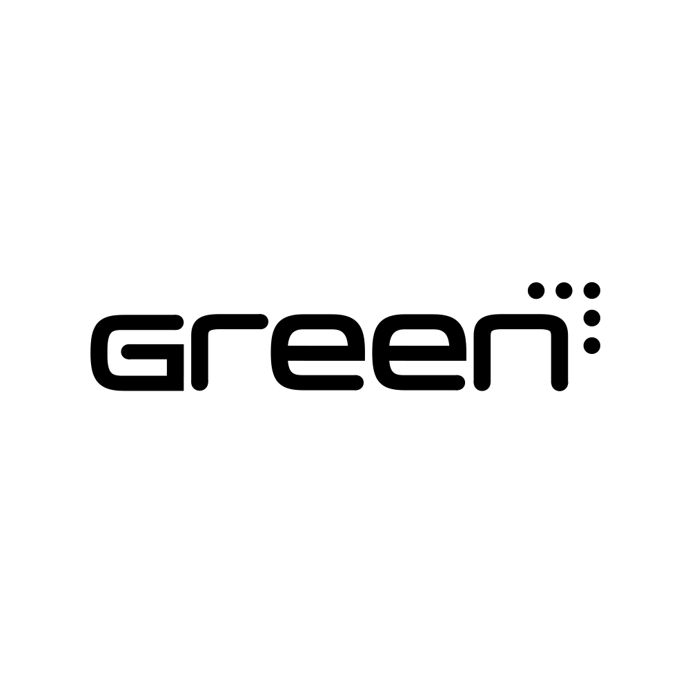 Positiv helsvart logotyp för Green