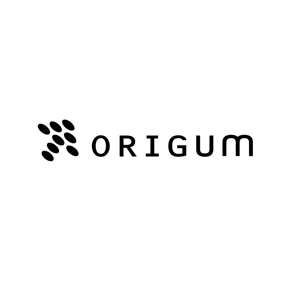 Positiv helsvart logotyp för Origum Distribution