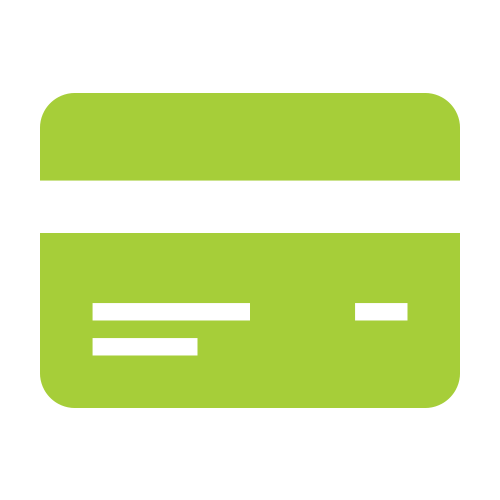 Bild på ikon föreställande ett betalkort som representerar tänkta transaktioner