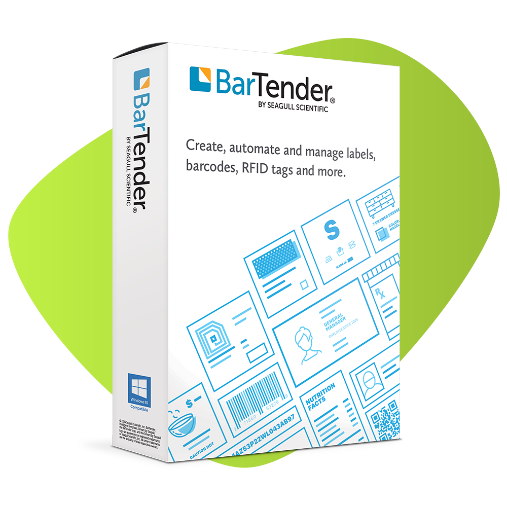 Bild på mjukvaran BarTender, vilken du kan utvärdera kostnadsfritt under 30 dagar