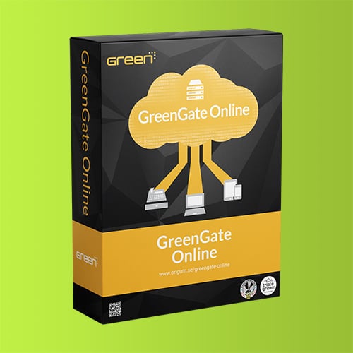 Bild på produktförpackning av molntjänsten GreenGate Online