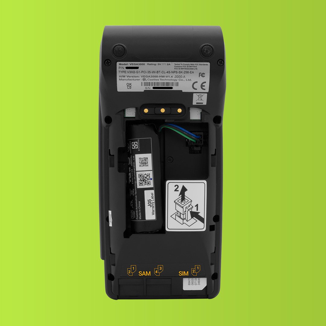 Produktbild av GreenPay Mobile 2000 från undersidan (utan lock)