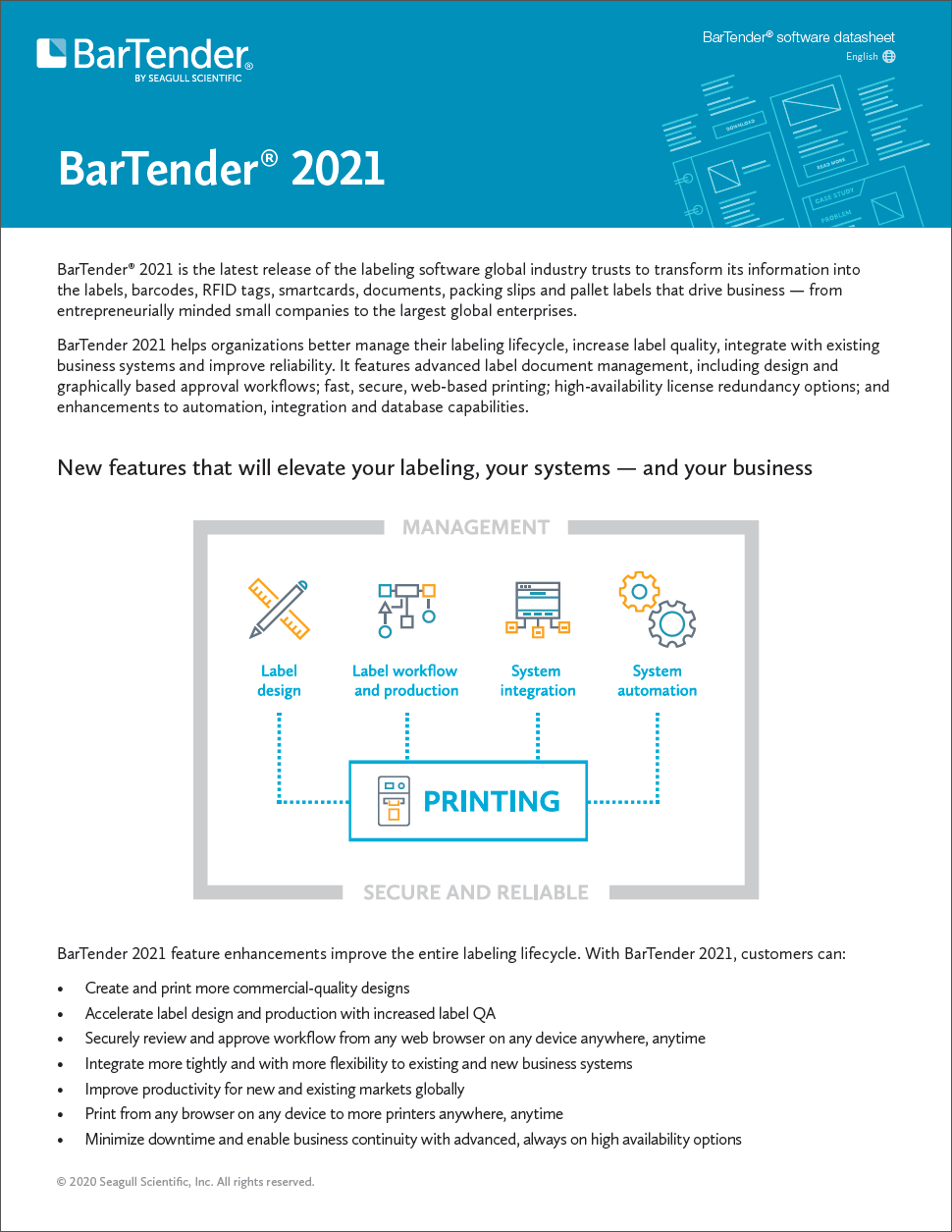 Nyheter i BarTender 2021