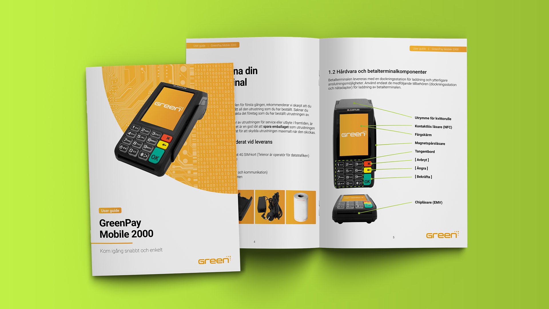 Bild på userguide för GreenPay Mobile 2000